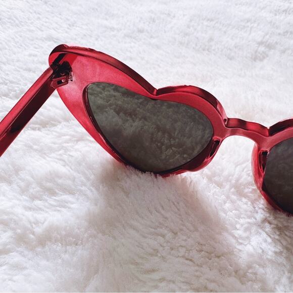 Addison Red Heart-Shaped Sunglasses - Picture 9 of 13